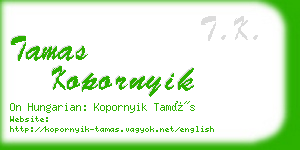 tamas kopornyik business card